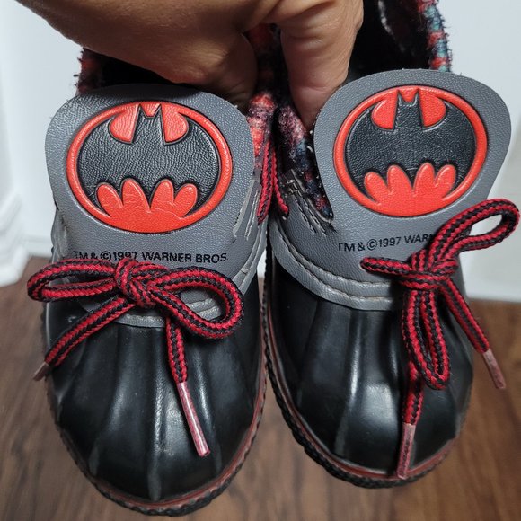 Warner Bros. 97' Batman Wellie Bootie Duck Shoes Lace Up Waterproof Rain Boot - Picture 7 of 8